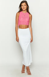 Hue Pink Butterfly Crop Top